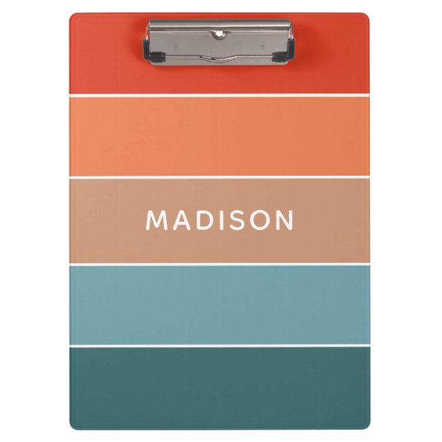 Modern Colourful Earth Colorblock Personalised Nam Clipboard (Front)