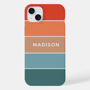 Modern Colourful Earth Colorblock Personalised Nam iPhone 15 Plus Case