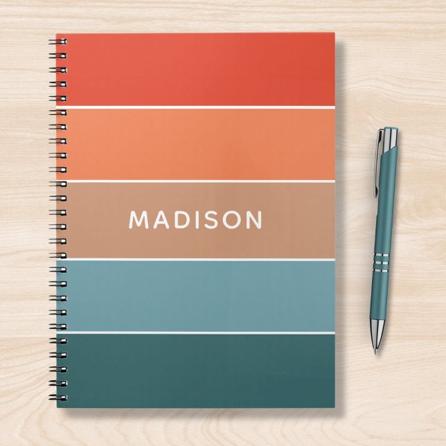 Modern Colourful Earth Colorblock Personalised Nam Notebook (Creator Uploaded)