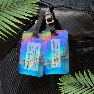 Modern Colourful Elegant Monogram Luggage Tag
