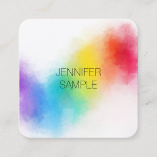 Modern Colourful Elegant Professional Template Square Business Card