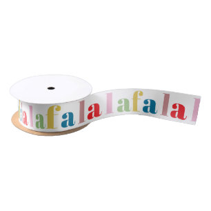 Modern Colourful Fa La La Cute Holiday Satin Ribbon