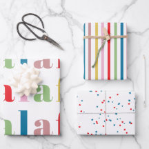 Modern Colourful Fa la la Cute Stripes Holiday