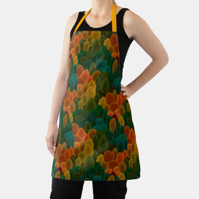 Modern Colourful Fall Trees Apron (Insitu)