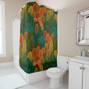 Modern Colourful Fall Trees Shower Curtain