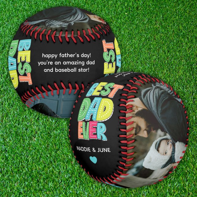 Modern Colourful Father's Day Best Dad Ever Photos Baseball (Creator Uploaded)