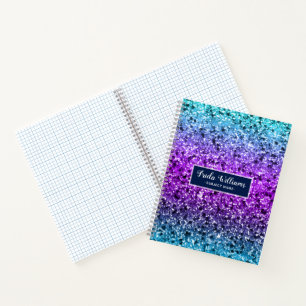 Modern Colourful Faux Glitter Pattern Notebook
