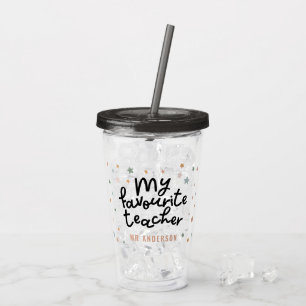 Modern colourful favourite teacher star gift acrylic tumbler