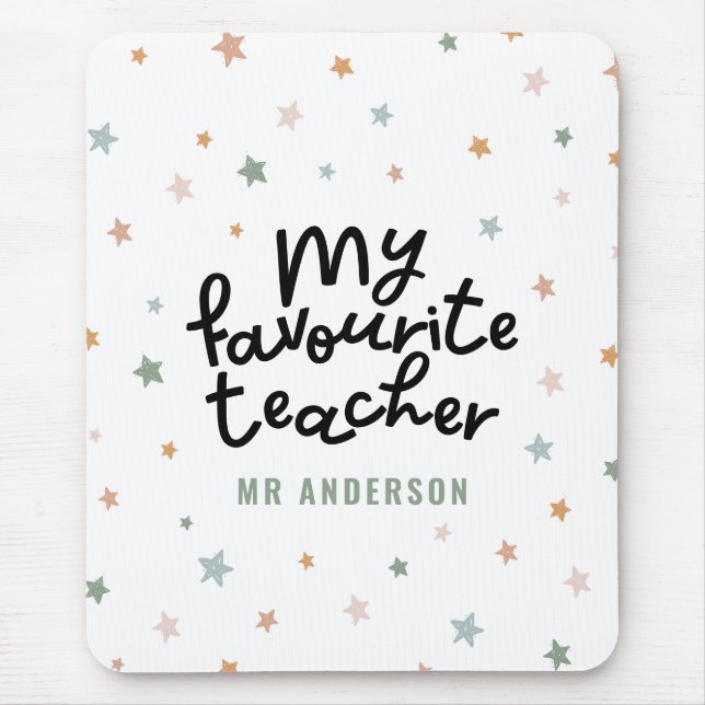 Modern colourful favourite teacher star gift mouse pad (Front)