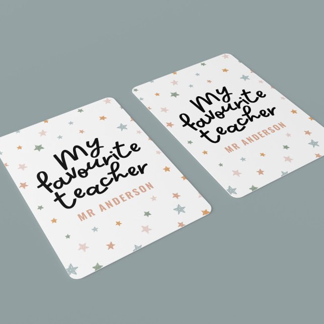 Modern colourful favourite teacher star gift playing cards (Creator Uploaded)
