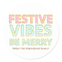 Modern Colourful  Festive Vibes Be Merry Trendy