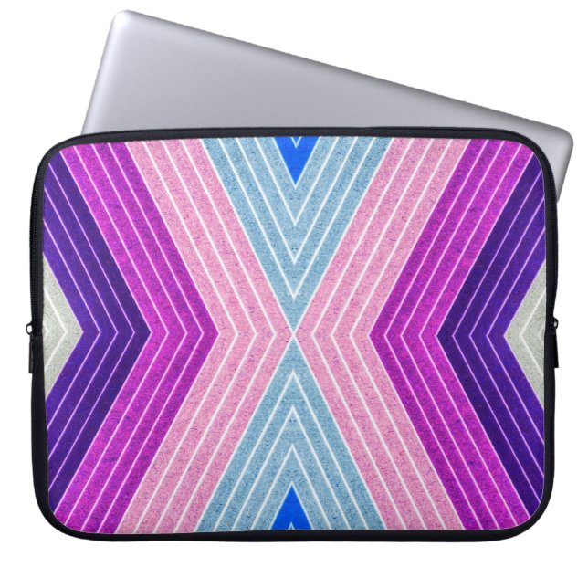 Modern Colourful Fibre Chevron Laptop Sleeve (Front)