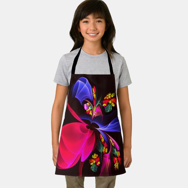 Modern Colourful Floral Abstract Art Pattern #06 Apron (Insitu)
