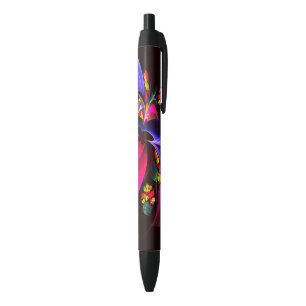 Modern Colourful Floral Abstract Art Pattern #06 Black Ink Pen