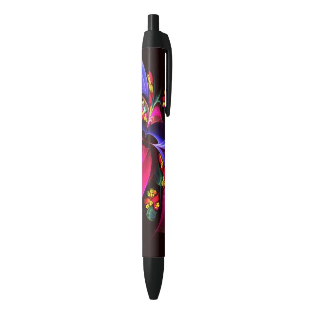 Modern Colourful Floral Abstract Art Pattern #06 Black Ink Pen (Bottom (Vertical))