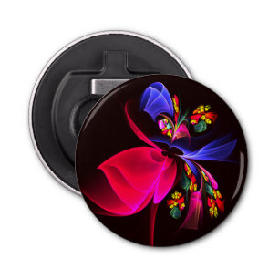 Modern Colourful Floral Abstract Art Pattern #06 Bottle Opener