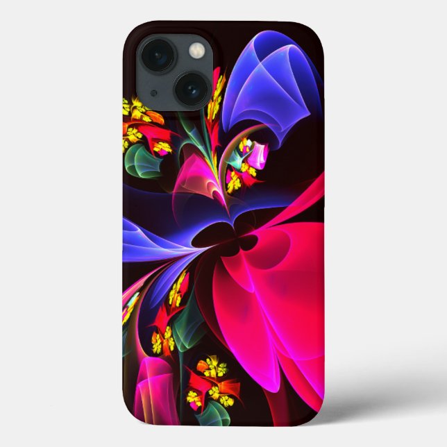 Modern Colourful Floral Abstract Art Pattern #06 Case-Mate iPhone Case (Back)