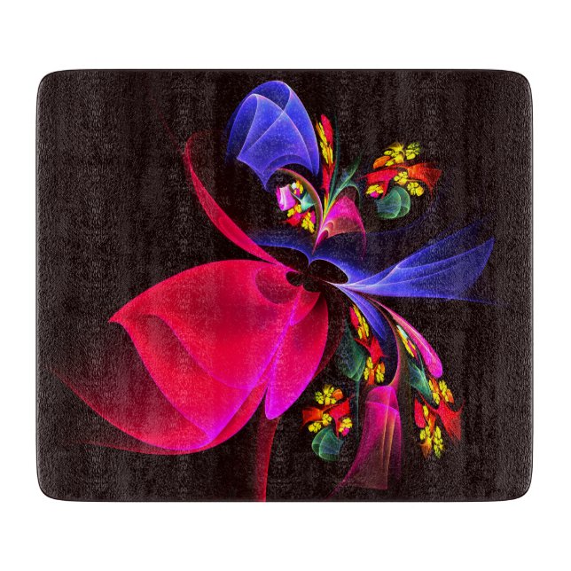 Modern Colourful Floral Abstract Art Pattern #06 Cutting Board (Front)