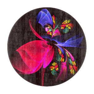 Modern Colourful Floral Abstract Art Pattern #06 Cutting Board