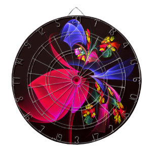 Modern Colourful Floral Abstract Art Pattern #06 Dartboard