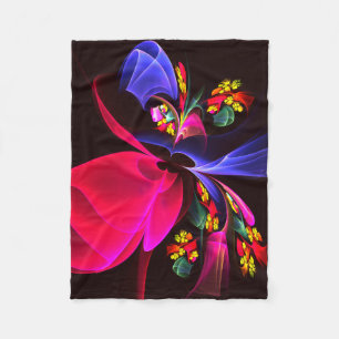 Modern Colourful Floral Abstract Art Pattern #06 Fleece Blanket
