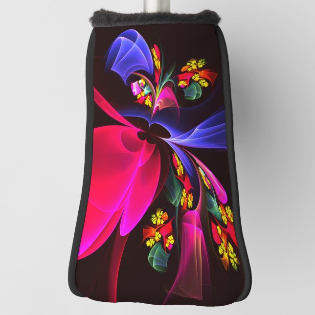 Modern Colourful Floral Abstract Art Pattern #06 Golf Head Cover (Rotate 90)