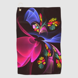 Modern Colourful Floral Abstract Art Pattern #06 Golf Towel