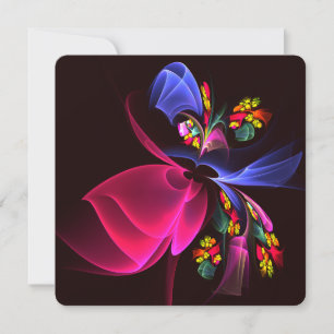 Modern Colourful Floral Abstract Art Pattern #06 Invitation