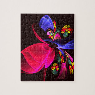 Modern Colourful Floral Abstract Art Pattern #06 Jigsaw Puzzle