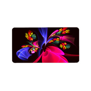 Modern Colourful Floral Abstract Art Pattern #06 Label