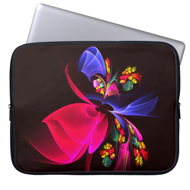 Modern Colourful Floral Abstract Art Pattern #06 Laptop Sleeve (Front)