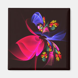 Modern Colourful Floral Abstract Art Pattern #06 Magnet