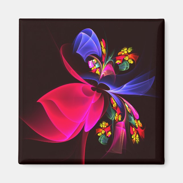Modern Colourful Floral Abstract Art Pattern #06 Magnet (Front)