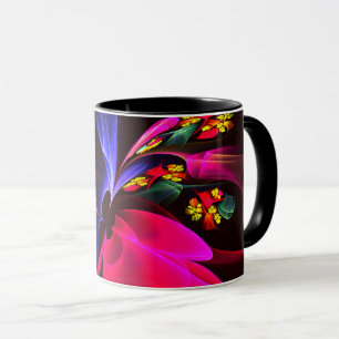 Modern Colourful Floral Abstract Art Pattern #06 Mug