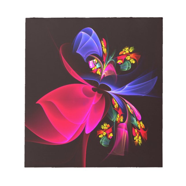 Modern Colourful Floral Abstract Art Pattern #06 Notepad (Front)