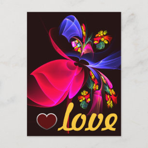Modern Colourful Floral Abstract Art Pattern #06 Postcard