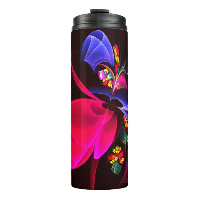 Modern Colourful Floral Abstract Art Pattern #06 Thermal Tumbler (Front)