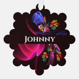 Modern Colourful Floral Abstract Art Pattern #06 Tree Decoration Card