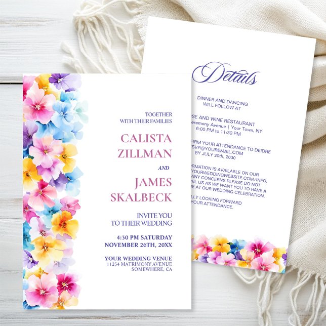 Modern Colourful Floral All in One Wedding Invitation (Creator Uploaded)