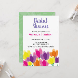 Modern colourful floral Bridal Shower invitation