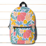 Modern Colourful Floral Flower Botanical Pattern Printed Backpack<br><div class="desc">Modern Colourful Floral Flower Botanical Pattern Backpacks features a colourful floral pattern in yellow,  peach,  pink,  blue,  orange,  green and purple. Perfect for back to school,  sports,  gym,  travel and more. Designed by ©Evco Studio www.zazzle.com/store/evcostudio</div>