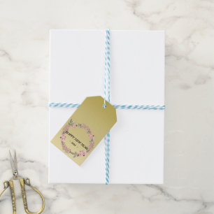 Modern colourful floral flower custom monogram gift tags