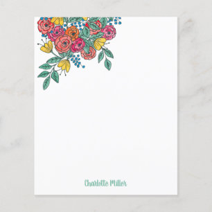 Modern Colourful Floral Personalised Stationery