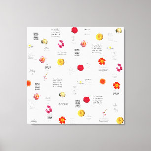 Modern Colourful Flower Daily Fun Quotes Canvas Print