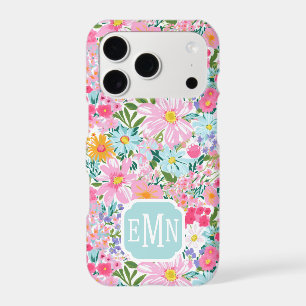 Modern Colourful Flower Garden Monogrammed