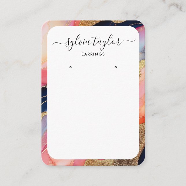 modern colourful frame earring frame display logo business card (Front)