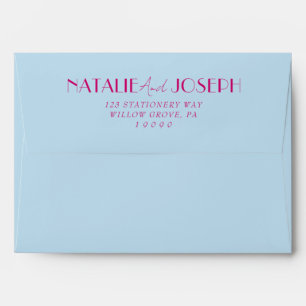 Modern Colourful French Retro Bright Funky Wedding Envelope