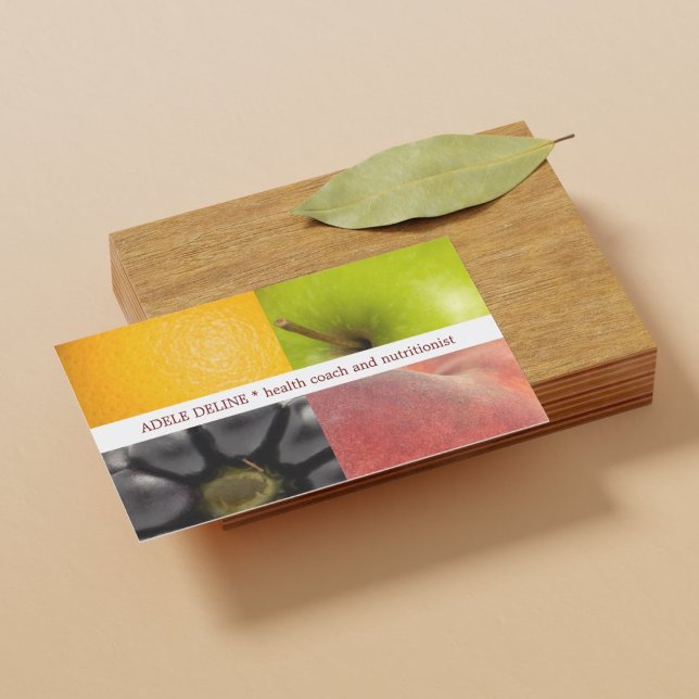 Modern Colourful Fruits Health Coach Nutritionist Business Card (Creator Uploaded)