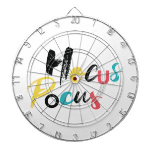 Modern, colourful, fun, cool, trendy Hocus Pocus Dartboard