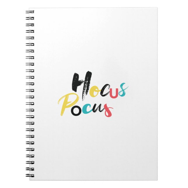Modern, colourful, fun, cool, trendy Hocus Pocus Notebook (Front)